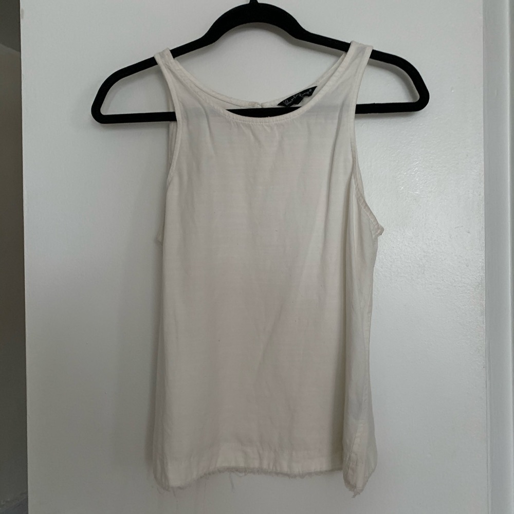 White Linen Tank Top